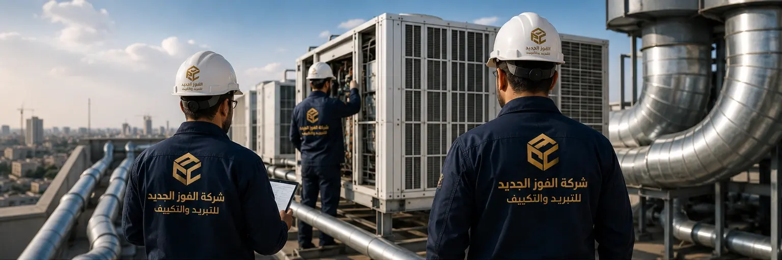 New alfouz AC CO. team on an HVAC project site