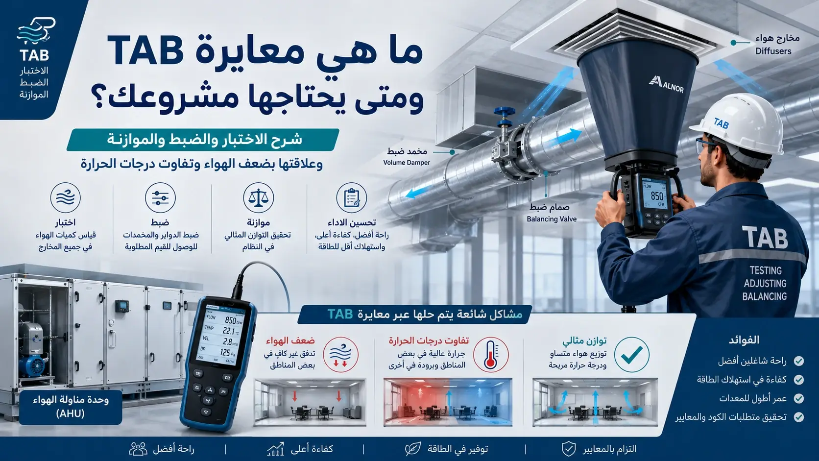 معايرة TAB لاختبار وضبط وموازنة الهواء