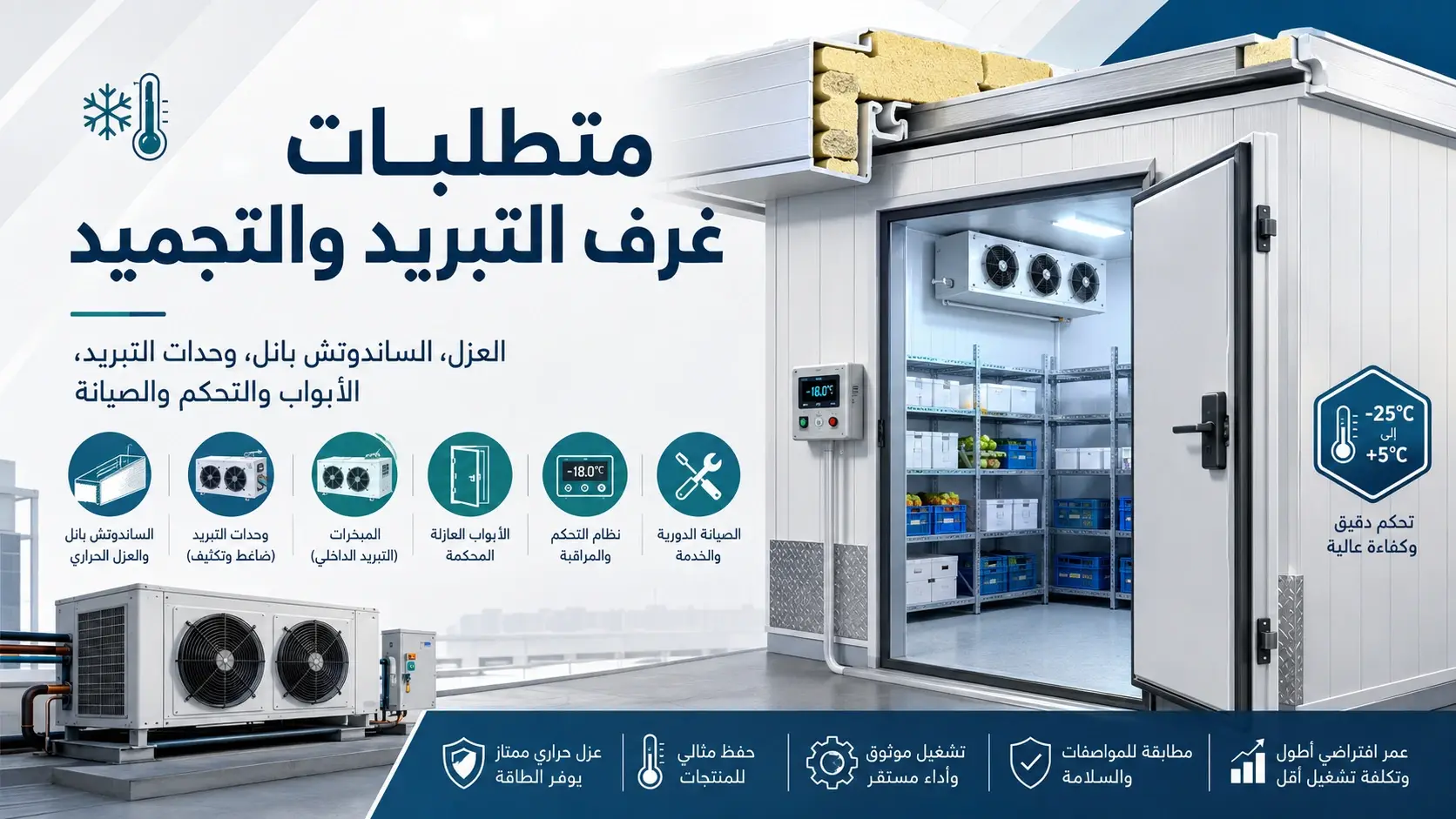 متطلبات غرف التبريد والتجميد